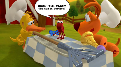 WordWorld - Ant sees horn, tie, and rake