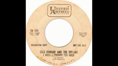 Dick Domani & the Demons (1965) - I Guess I Thought You Knew